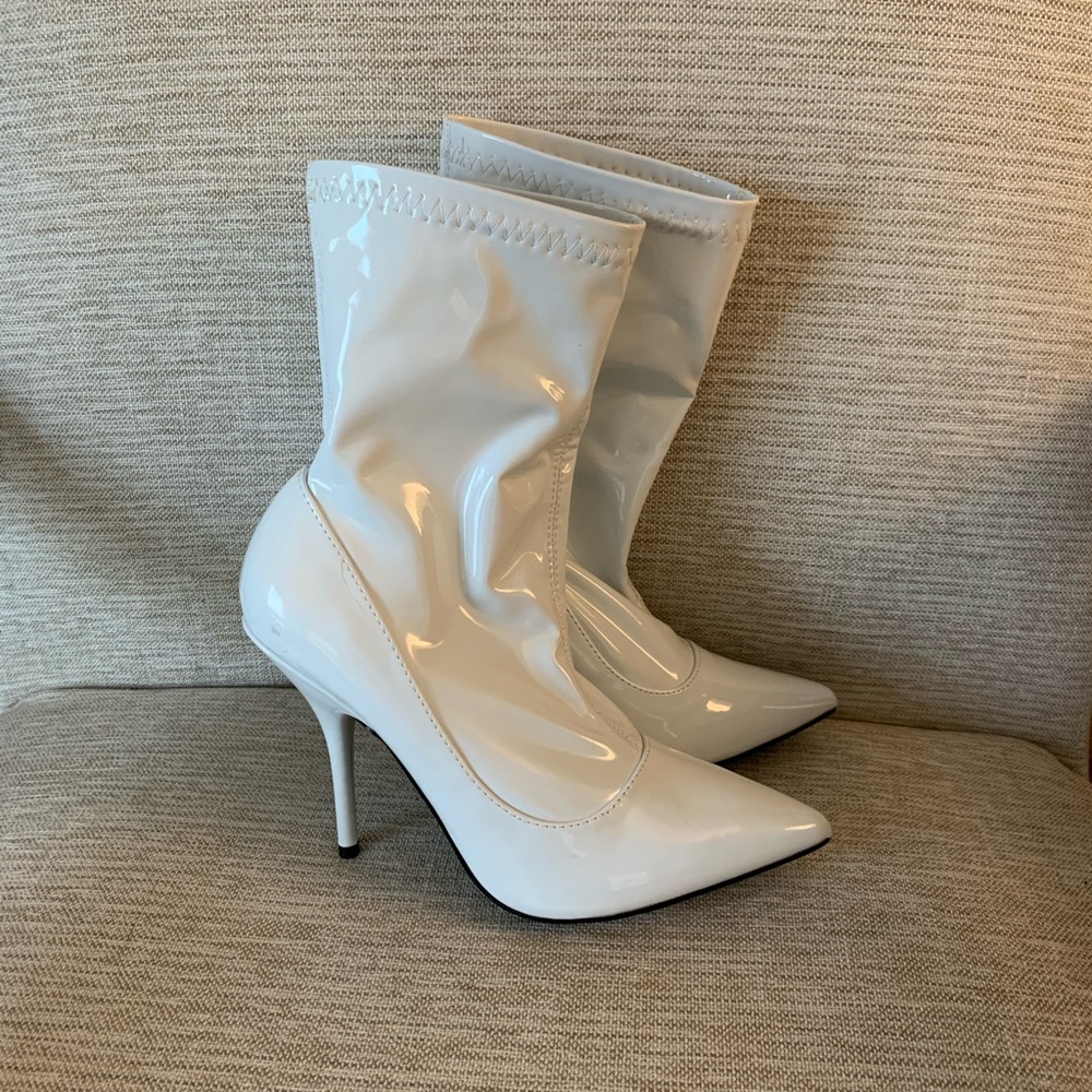 White ankle boots